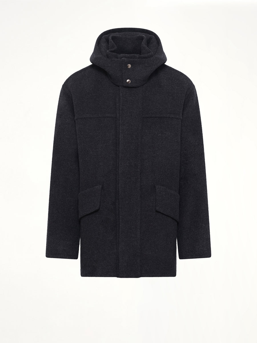 Wool Cashmere Parka in Grey