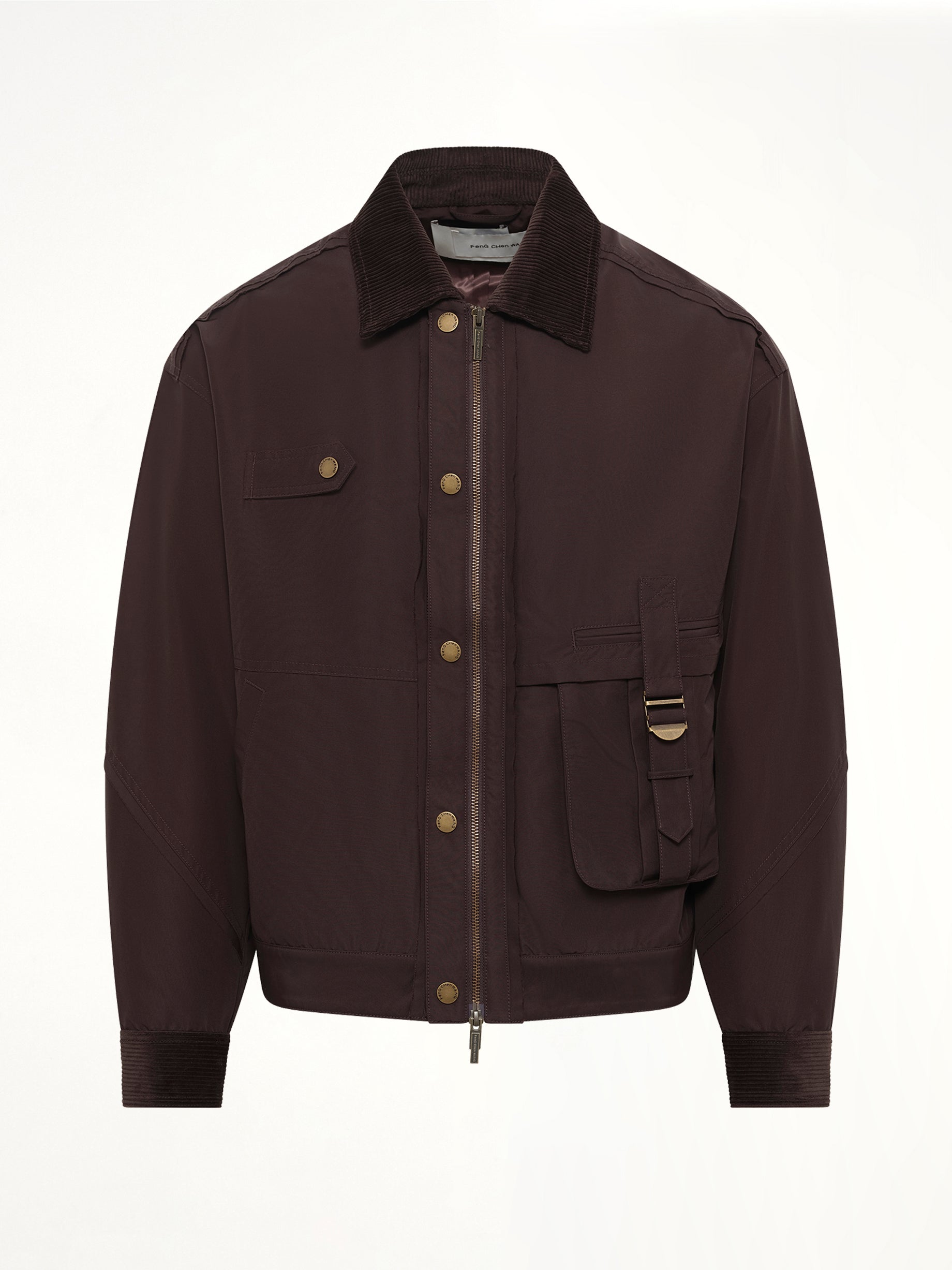 Workwear Jacket with Double Fastening in Brown