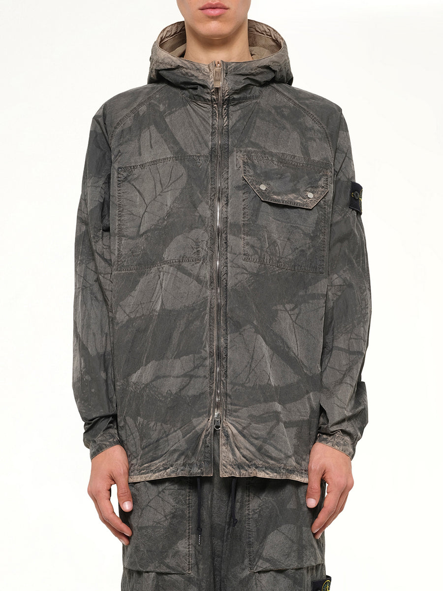 1200038 Tree Camo Hooded Jacket in Biscuit