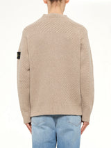 5100055 Virgin Wool Crewneck Sweater in Biscuit Melange