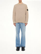5100055 Virgin Wool Crewneck Sweater in Biscuit Melange