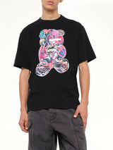 Abstract Bear T-Shirt in Black