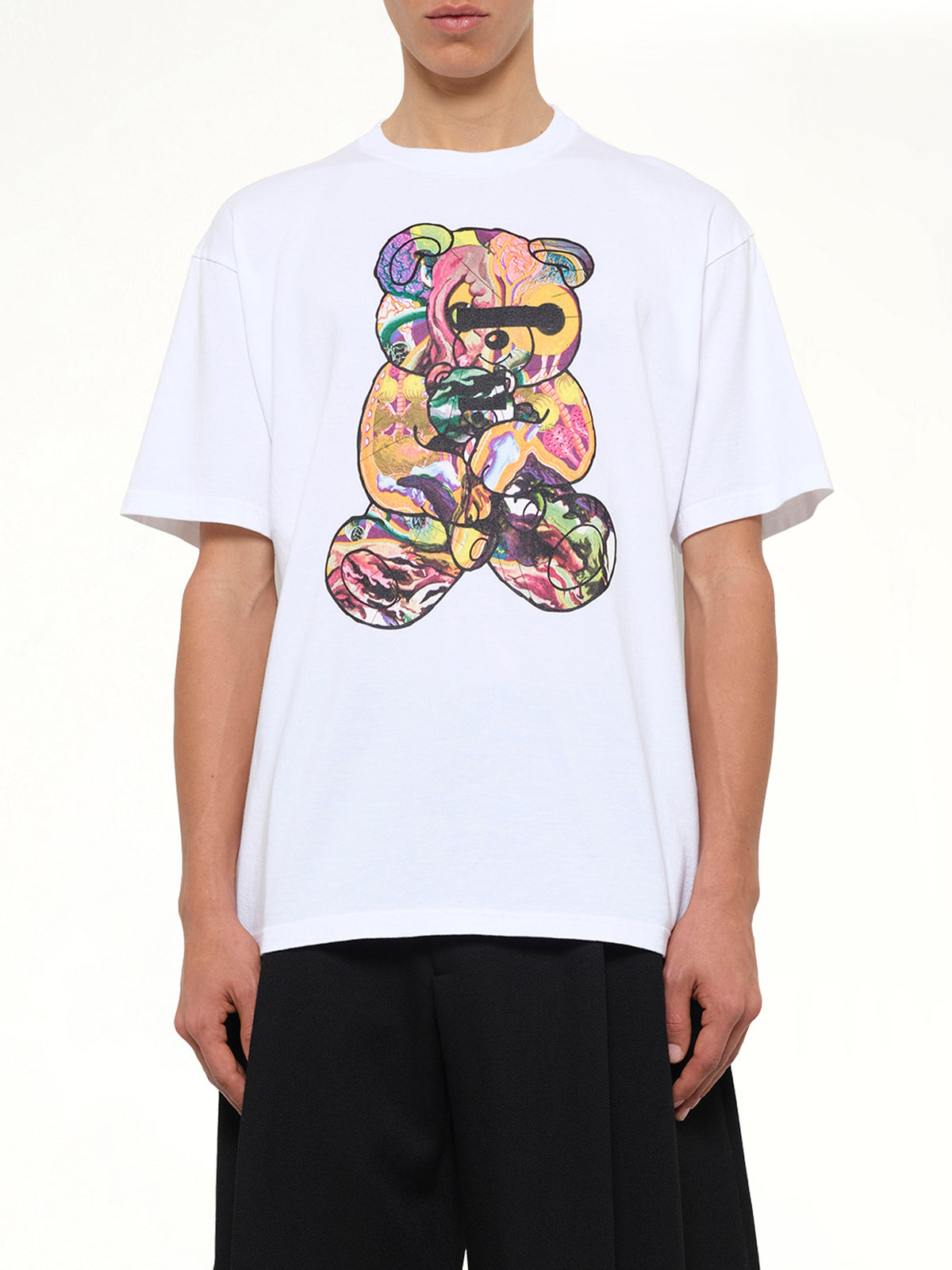 Abstract Bear T-Shirt in White