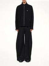 Alpaca Zipped Blouson in Black
