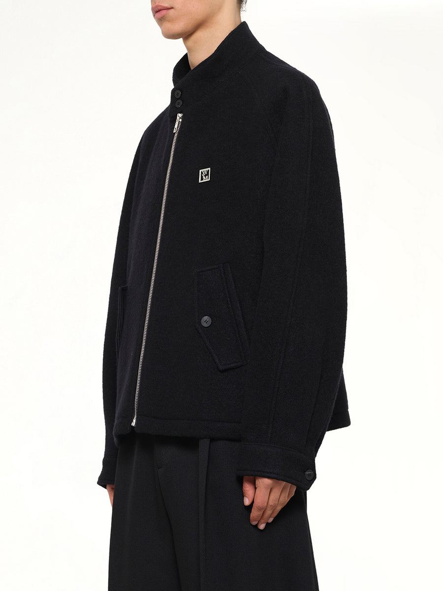 Alpaca Zipped Blouson in Black