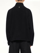 Alpaca Zipped Blouson in Black