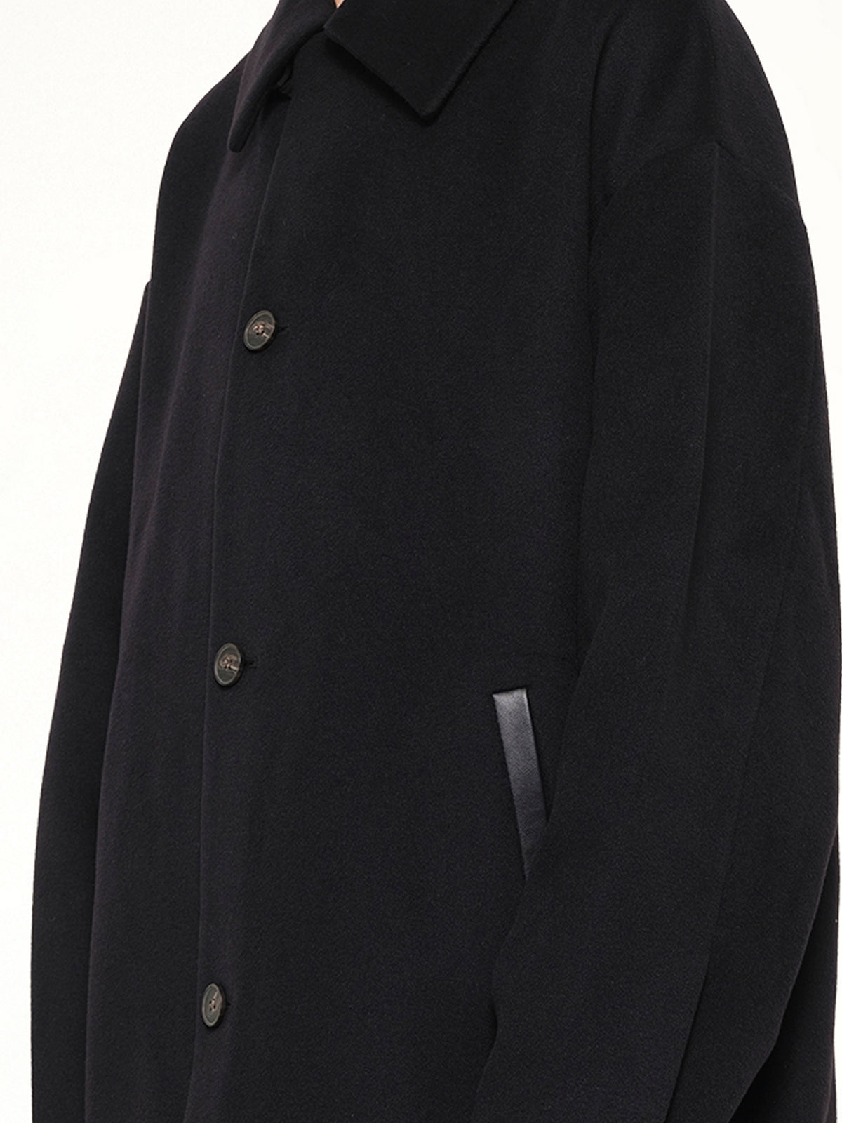 Arcform Wool Coat in Black