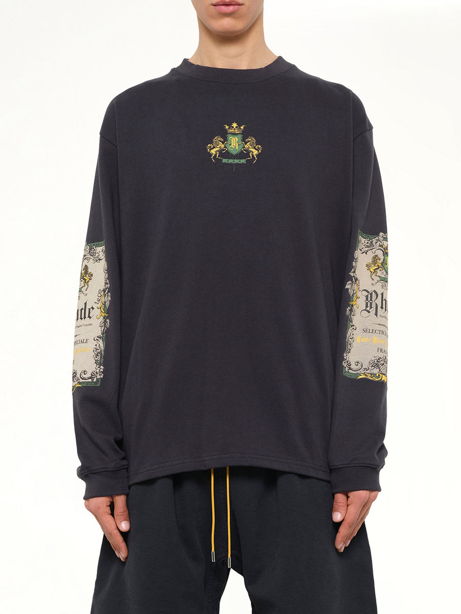 Bordeaux Reserve LS T-Shirt in Vintage Black/Green