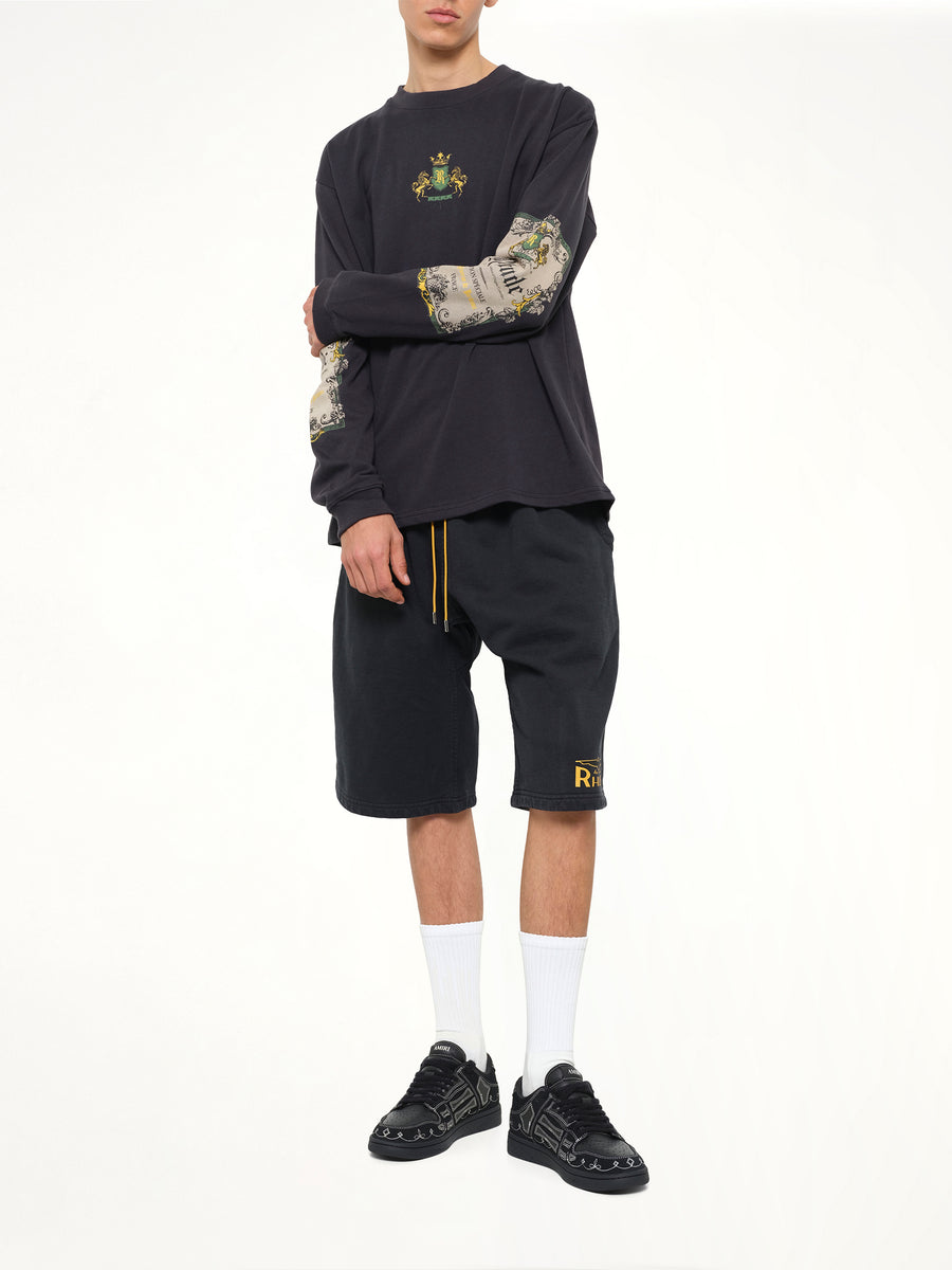 Bordeaux Reserve LS T-Shirt in Vintage Black/Green
