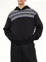 Chain Stitch Hoodie in Black