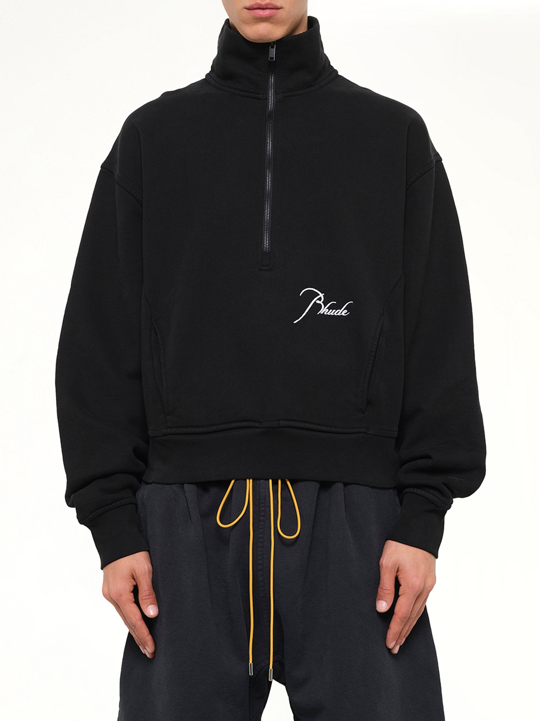 Classique Half Zip Sweatshirt in Black/White