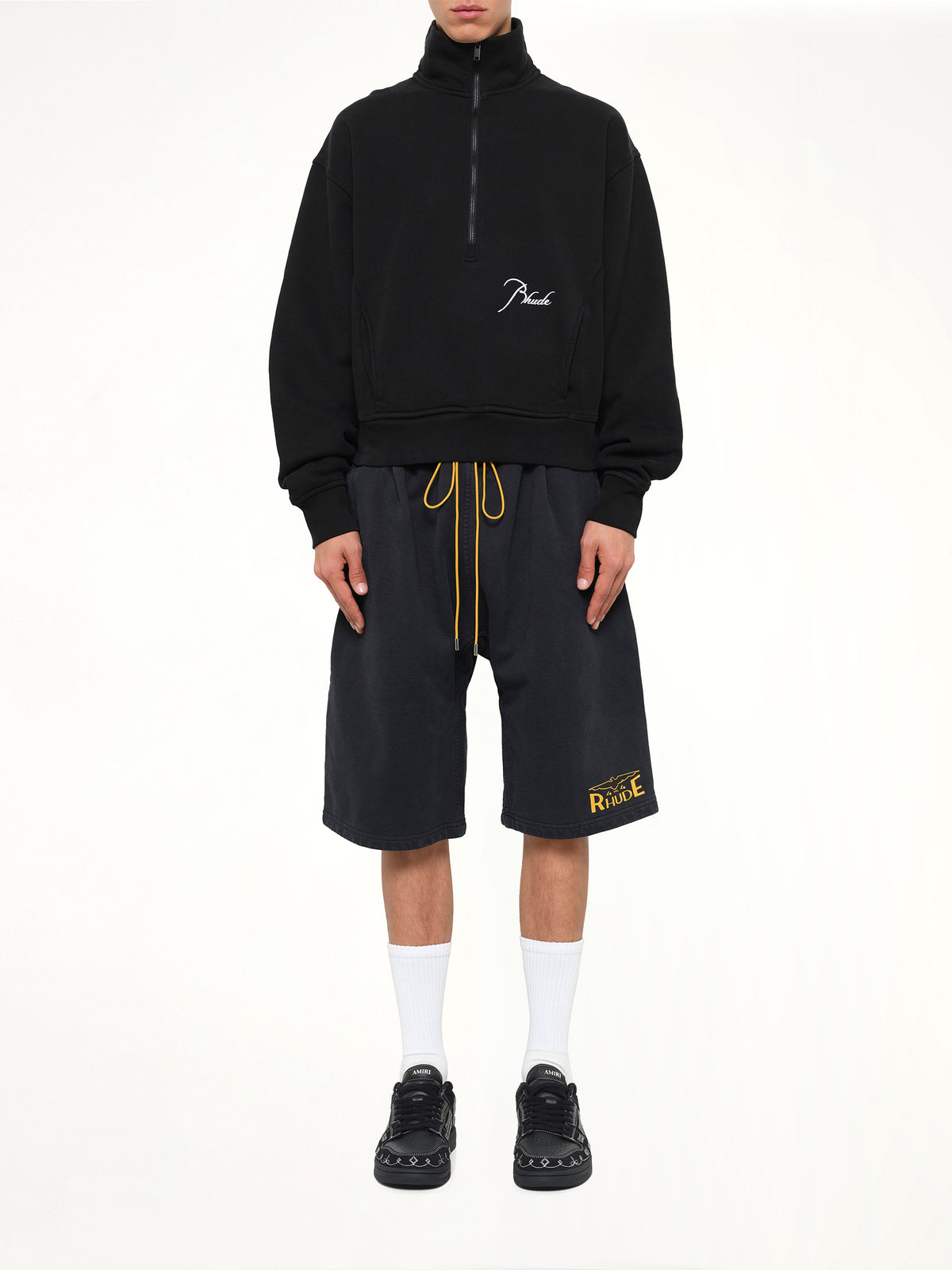 Classique Half Zip Sweatshirt in Black/White
