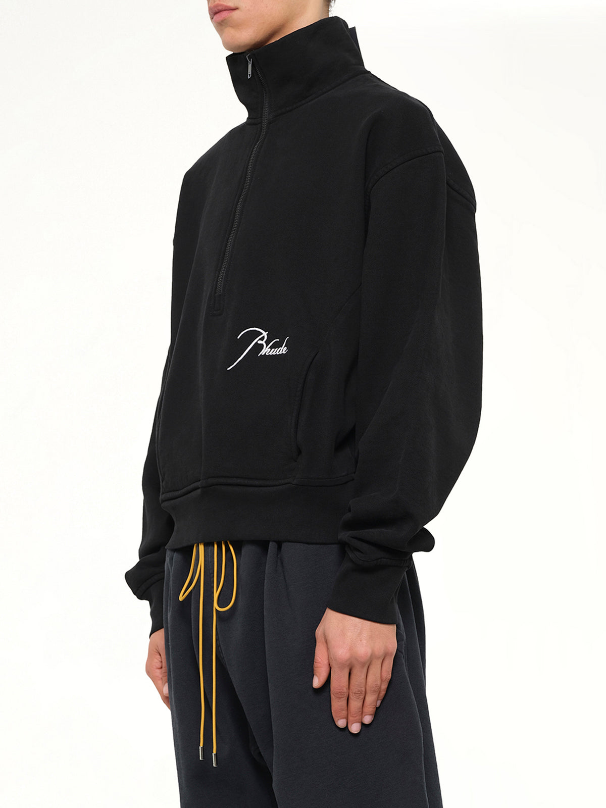 Classique Half Zip Sweatshirt in Black/White