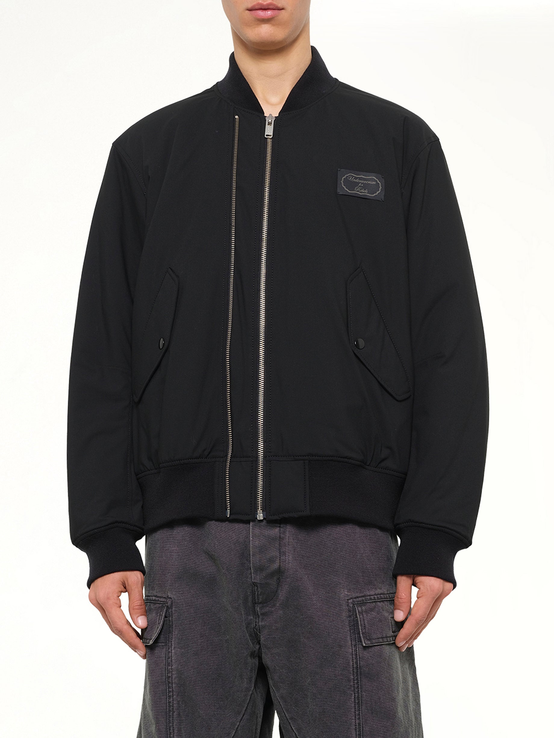 Double Zip Blouson in Black