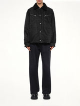 Down Shirt Jacket in Black