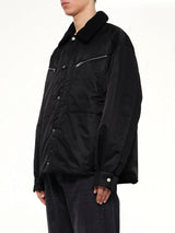 Down Shirt Jacket in Black