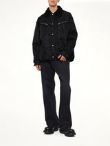 Down Shirt Jacket in Black
