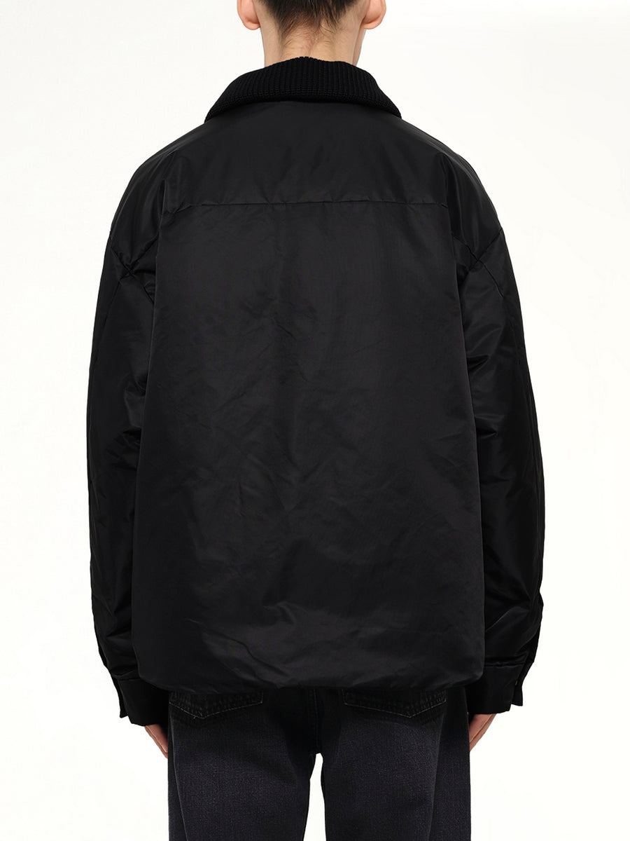 Down Shirt Jacket in Black