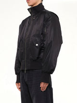 Echo Nylon Bomber Jacket in Black