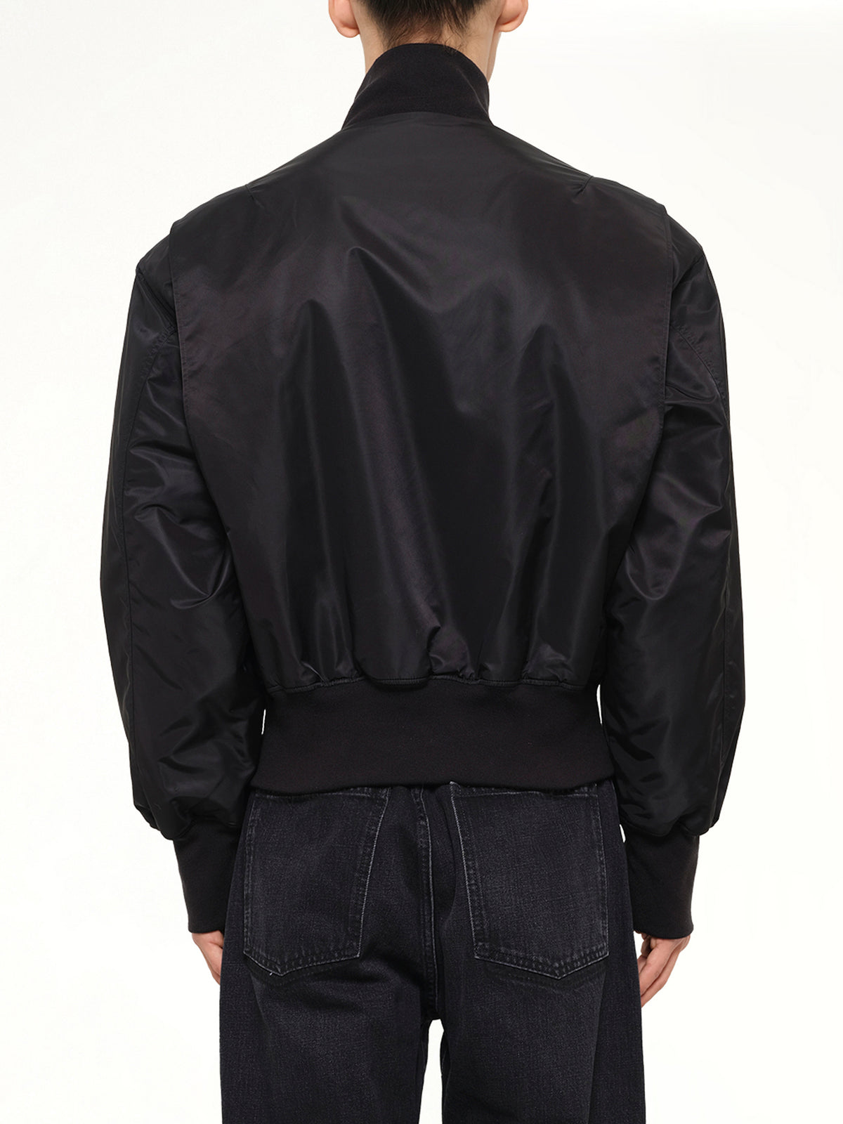 Echo Nylon Bomber Jacket in Black