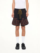 Logo Track Short in Black/Orange