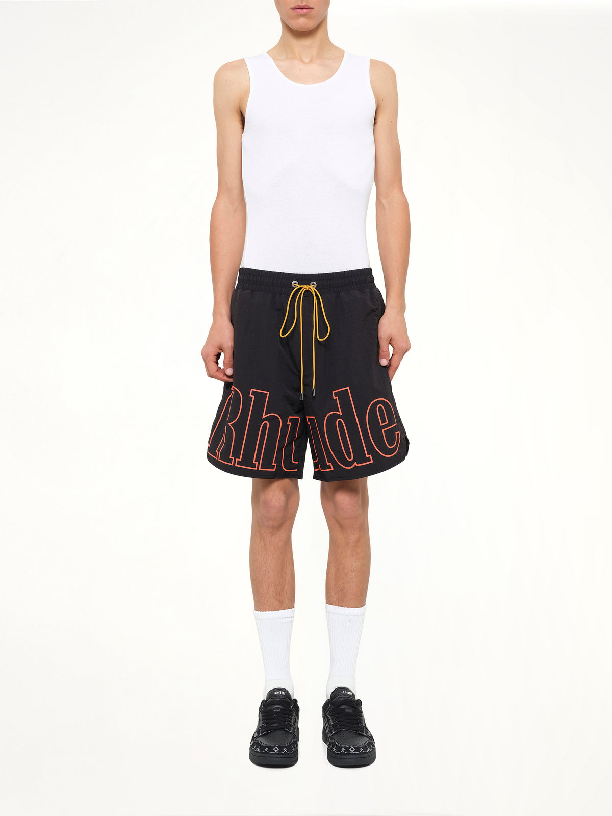Logo Track Short in Black/Orange