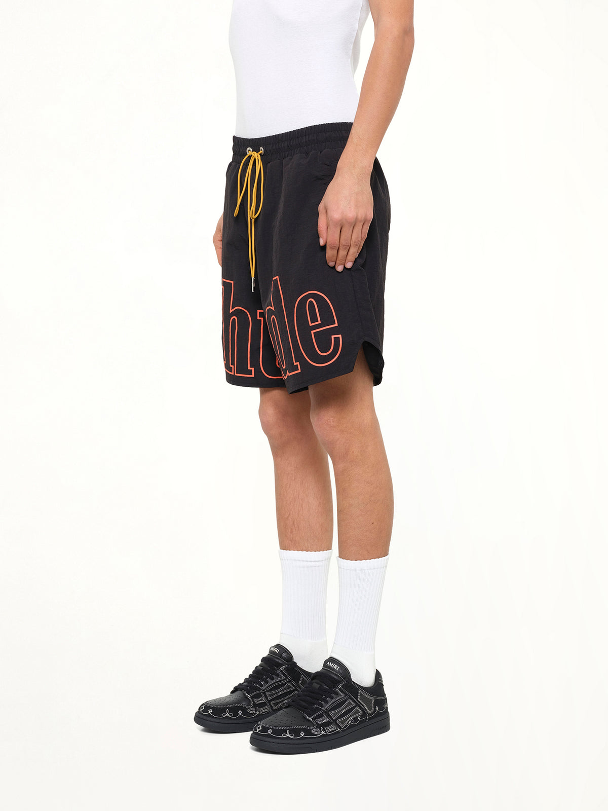 Logo Track Short in Black/Orange