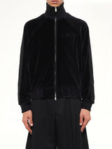 Madera Velour Track Jacket in Black