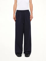 Patchwork Striped Pants in Navy Blue