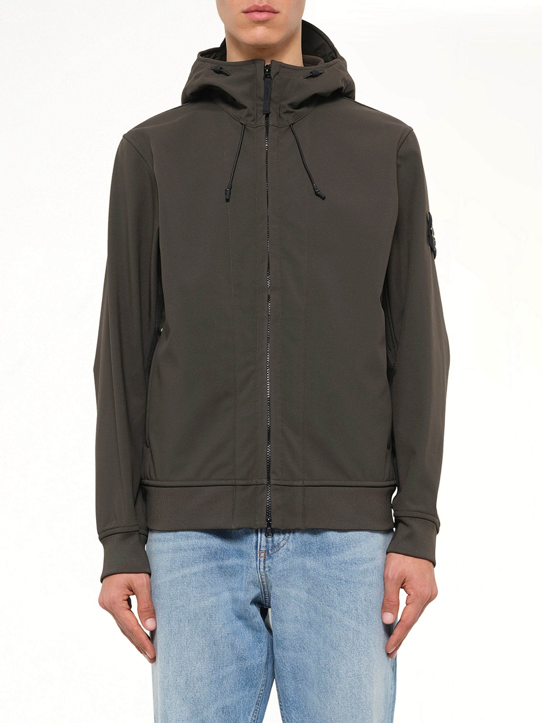 Q100004 Soft Shell Hooded Jacket in Coal Grey