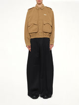 Rhude Logo Cotton Pilot Jacket in Tan