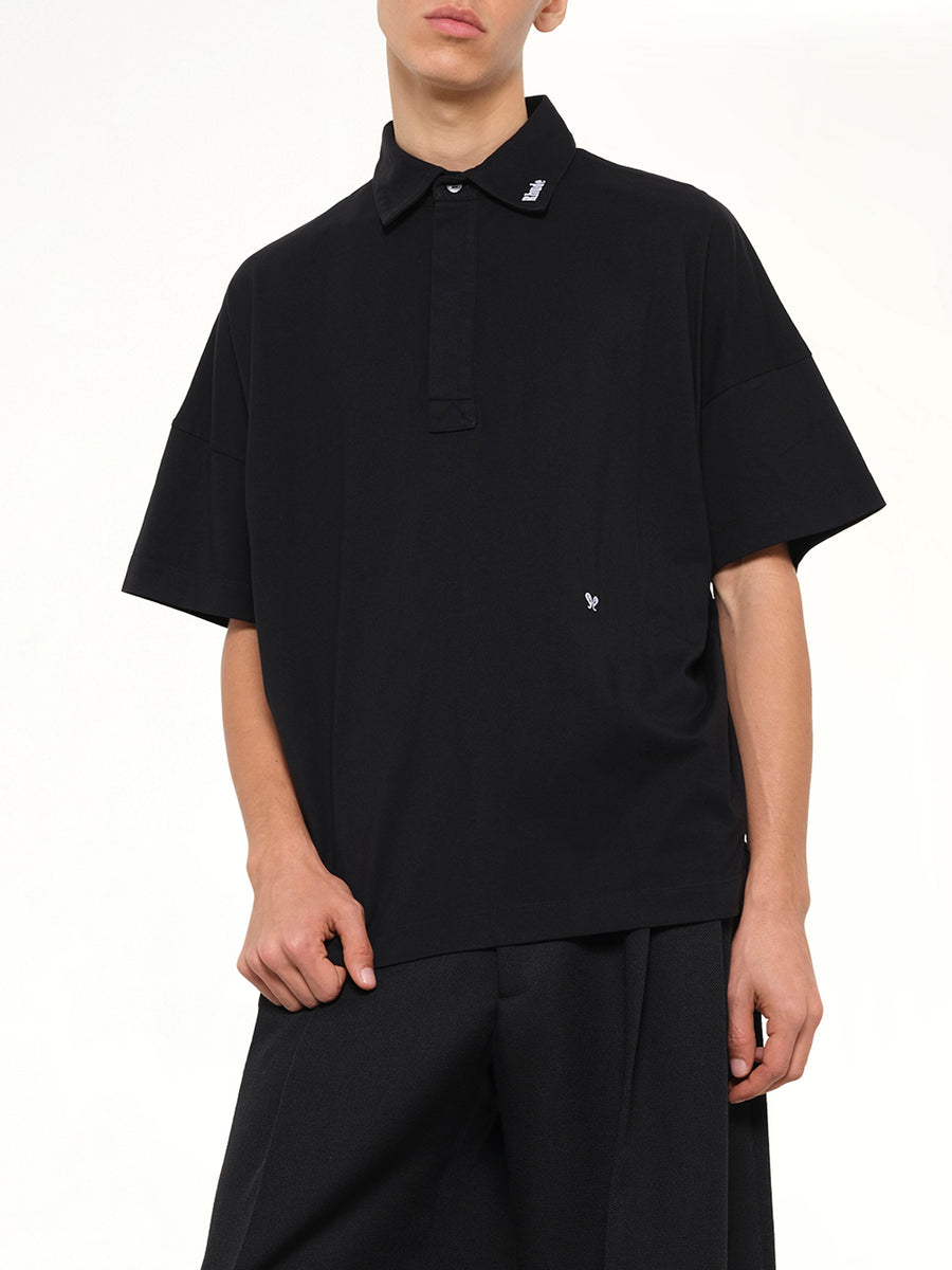 SS Jersey Polo Shirt in Black