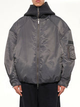 Two-in-One Nylon Padded Jacket in Grey