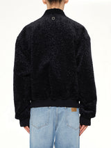 Velvet Bomber Jacket in Navy