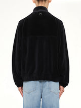 Velvet Track Top in Black