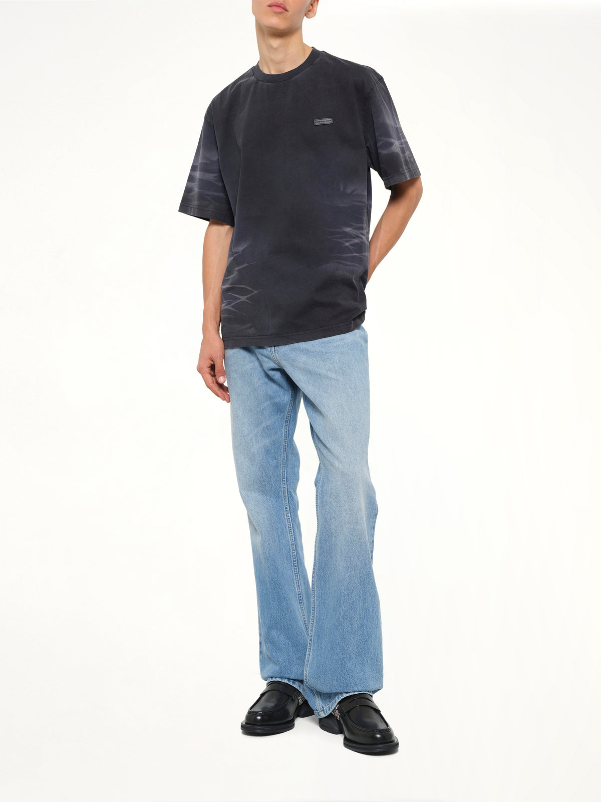 Washed Spray-Dyed T-Shirt in Navy