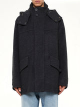 Wool Cashmere Parka in Grey