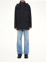 Wool Cashmere Parka in Grey