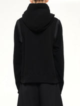 Wool Deconstructed Hoodie in Black