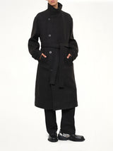 Wool Long Coat in Mud