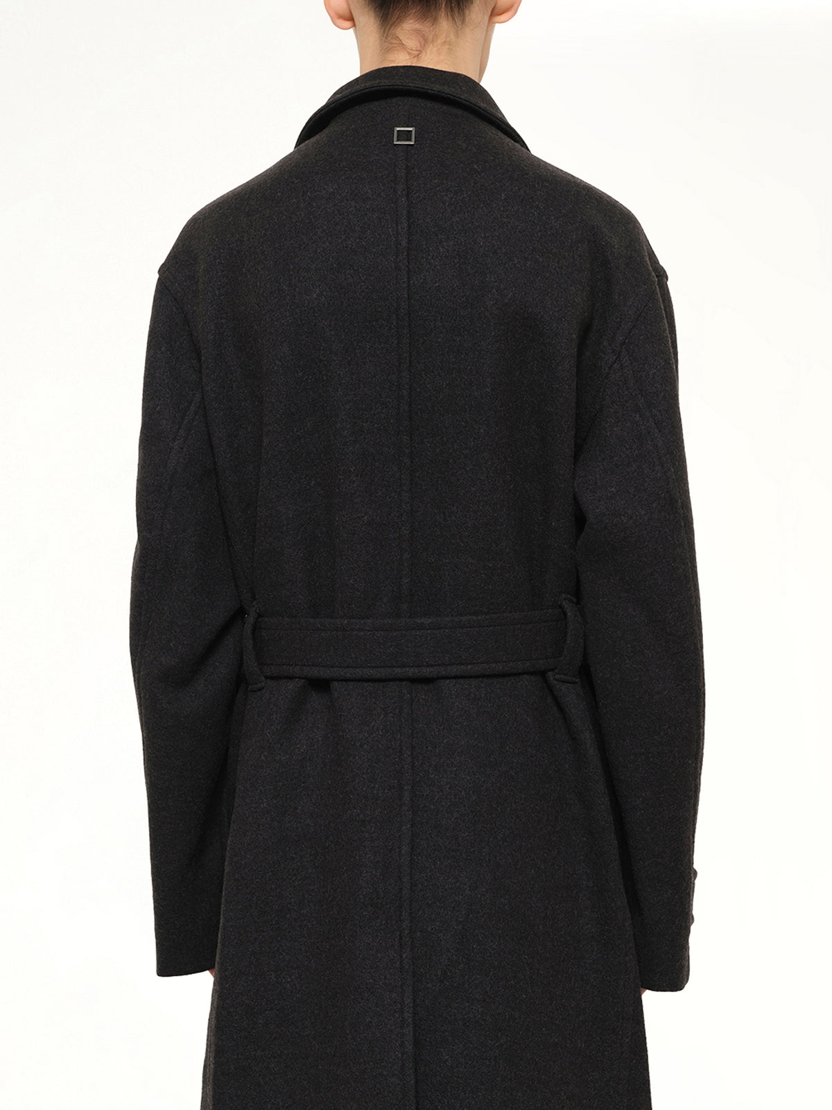 Wool Long Coat in Mud