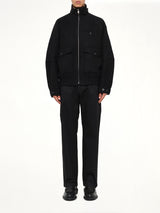 Wool Zipped Blouson in Black