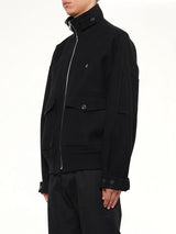 Wool Zipped Blouson in Black