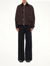 Workwear Jacket with Double Fastening in Brown