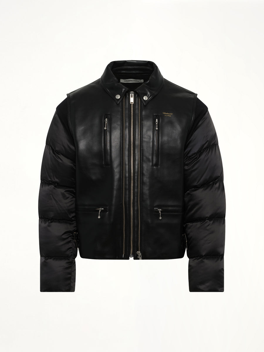 Vegan Leather Blouson in Black