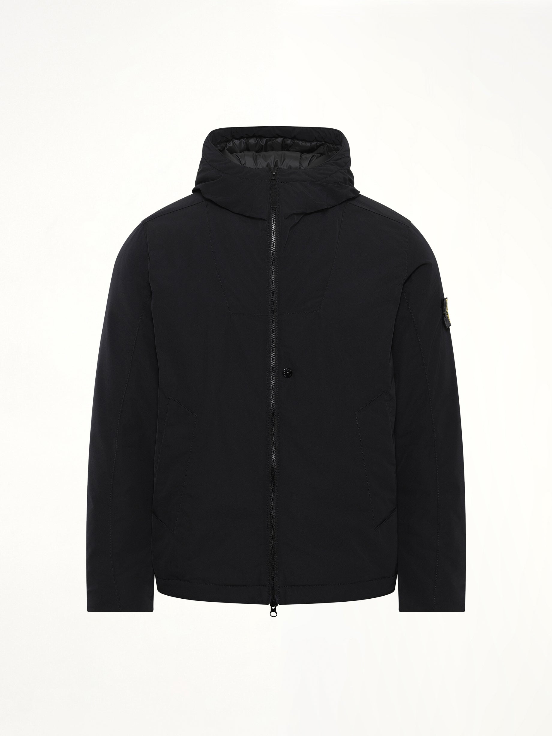 410004 Micro Twill Hooded Jacket in Black