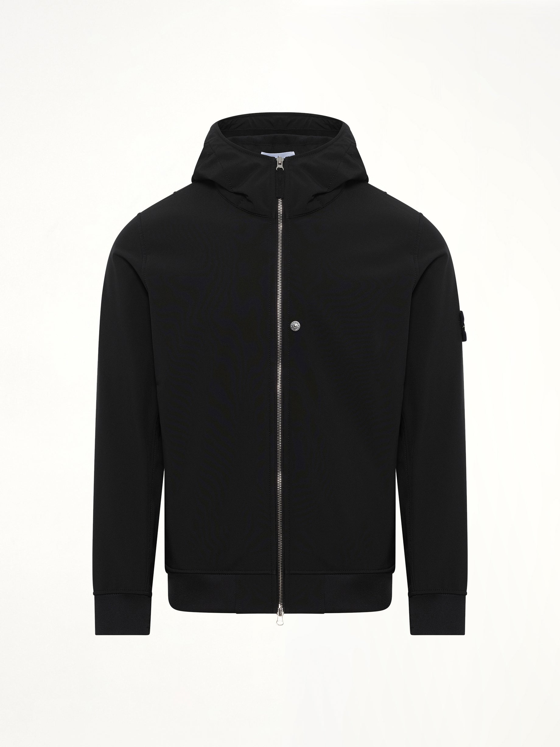Q100004 Soft Shell Hooded Jacket in Black