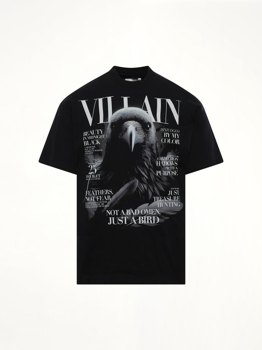 Villain Cover Print T-Shirt in Black