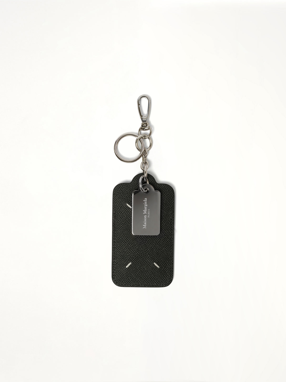 Big Double Tag Keyring And Card Holder in Black