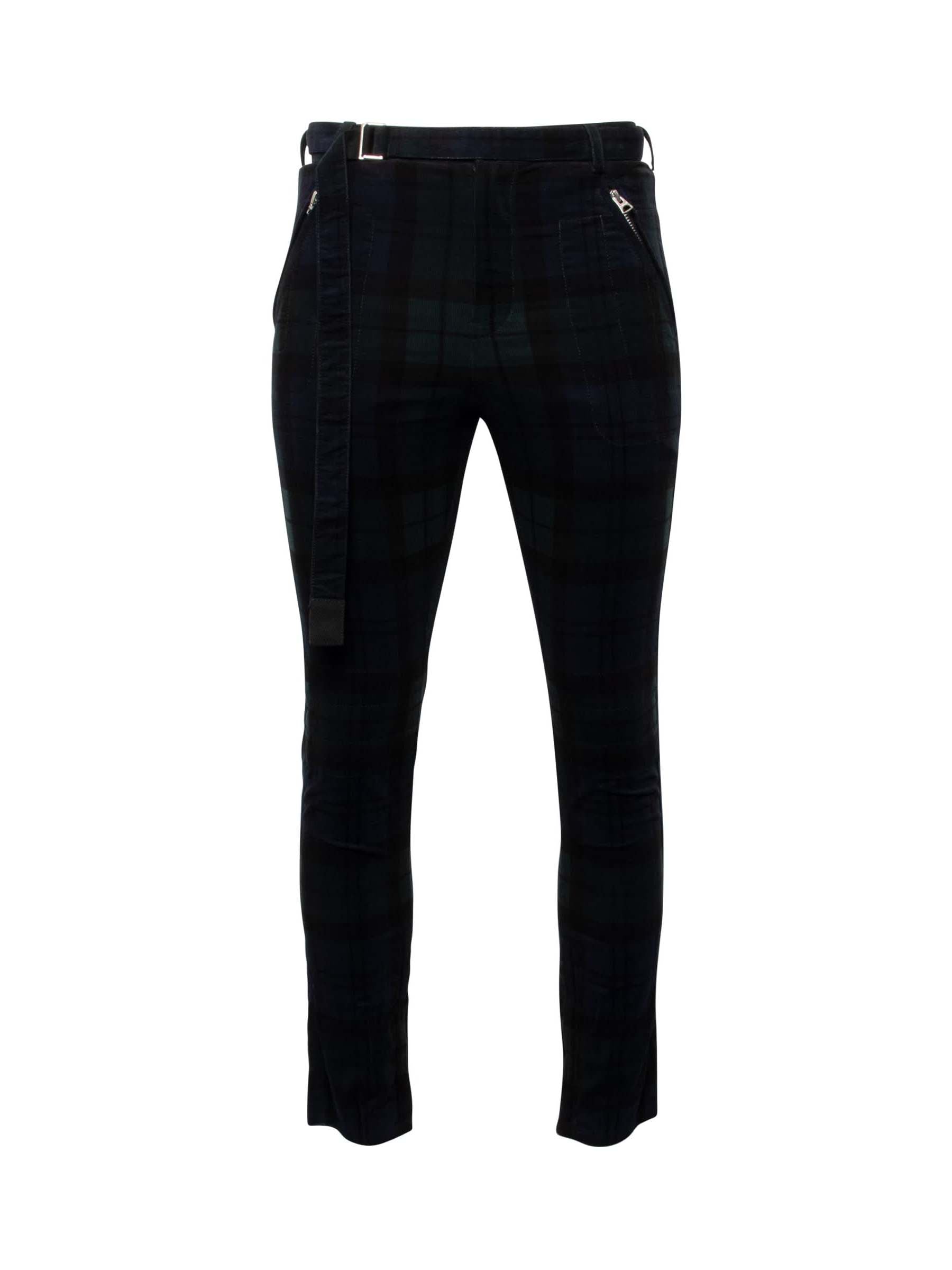 Check Corduroy Pants in Black